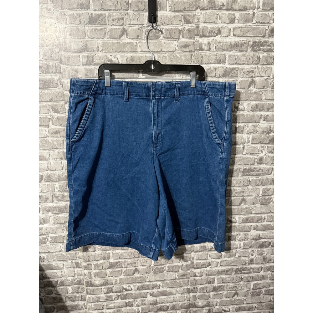 American Eagle Outfitters Women Blue Denim Stretch Shorts Elastic Waist Size 20